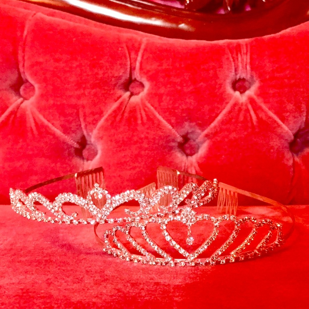Two pageant rhinestone tiaras